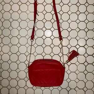 Urban Expressions Red Crossbody Bag with Tassel